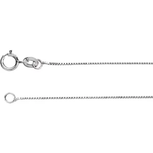 14k White Gold .55mm Solid Box 7" Chain