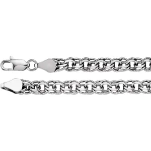 14k White Gold Solid Charm 7" Bracelet
