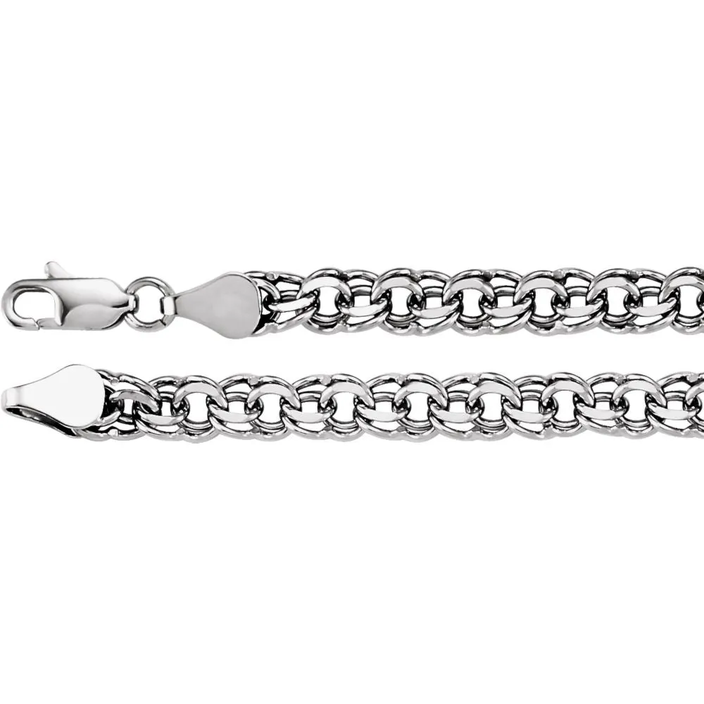 14k White Gold Solid Charm 7" Bracelet