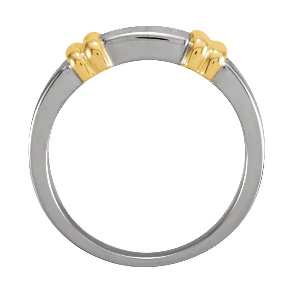 14k White/Yellow Gold Designer 6mm Bands, Size 11