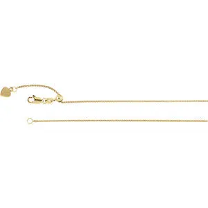 14K Yellow 1 mm Adjustable Wheat 22" Chain