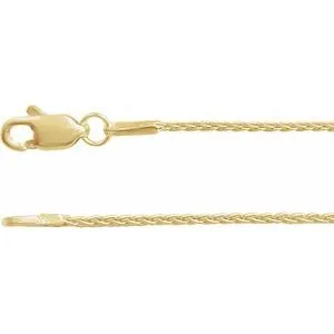 14K Yellow 1 mm Wheat 20" Chain With Lobster Clasp