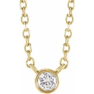 14K Yellow 1/10 CT Natural Diamond 16-18" Necklace