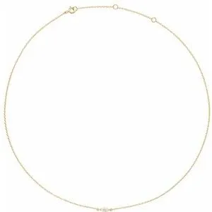 14K Yellow 1/4 CT Lab-Grown Diamond 16-18" Necklace