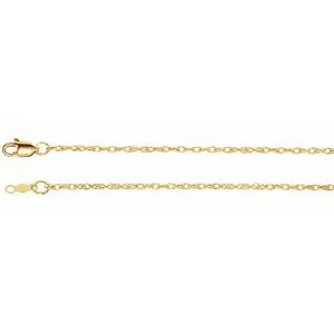 14K Yellow 1.5 mm Rope 20" Chain