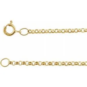 14K Yellow 1.5 mm Solid Rolo 18" Chain