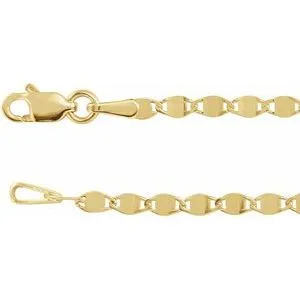 14K Yellow 2.7 mm Mirror Link 16" Chain