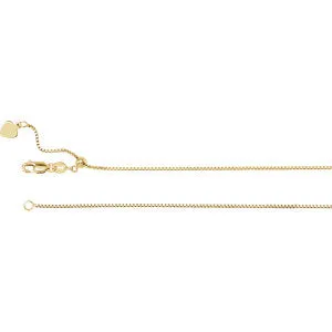 14K Yellow .85 mm Adjustable Box 22" Chain
