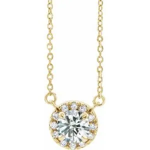 14K Yellow 9/10 CTW Natural Diamond 16" Necklace