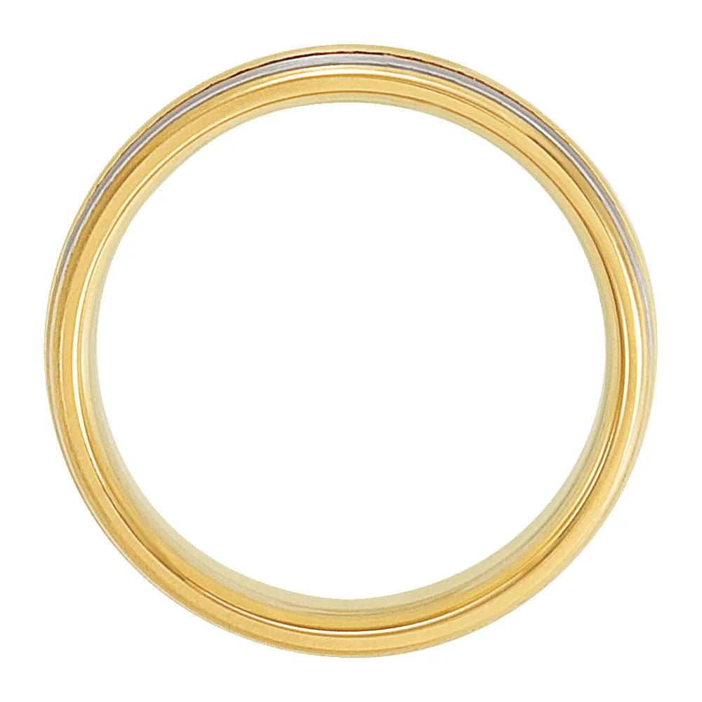 14K Yellow & White 7mm Designer Band Size 10.5