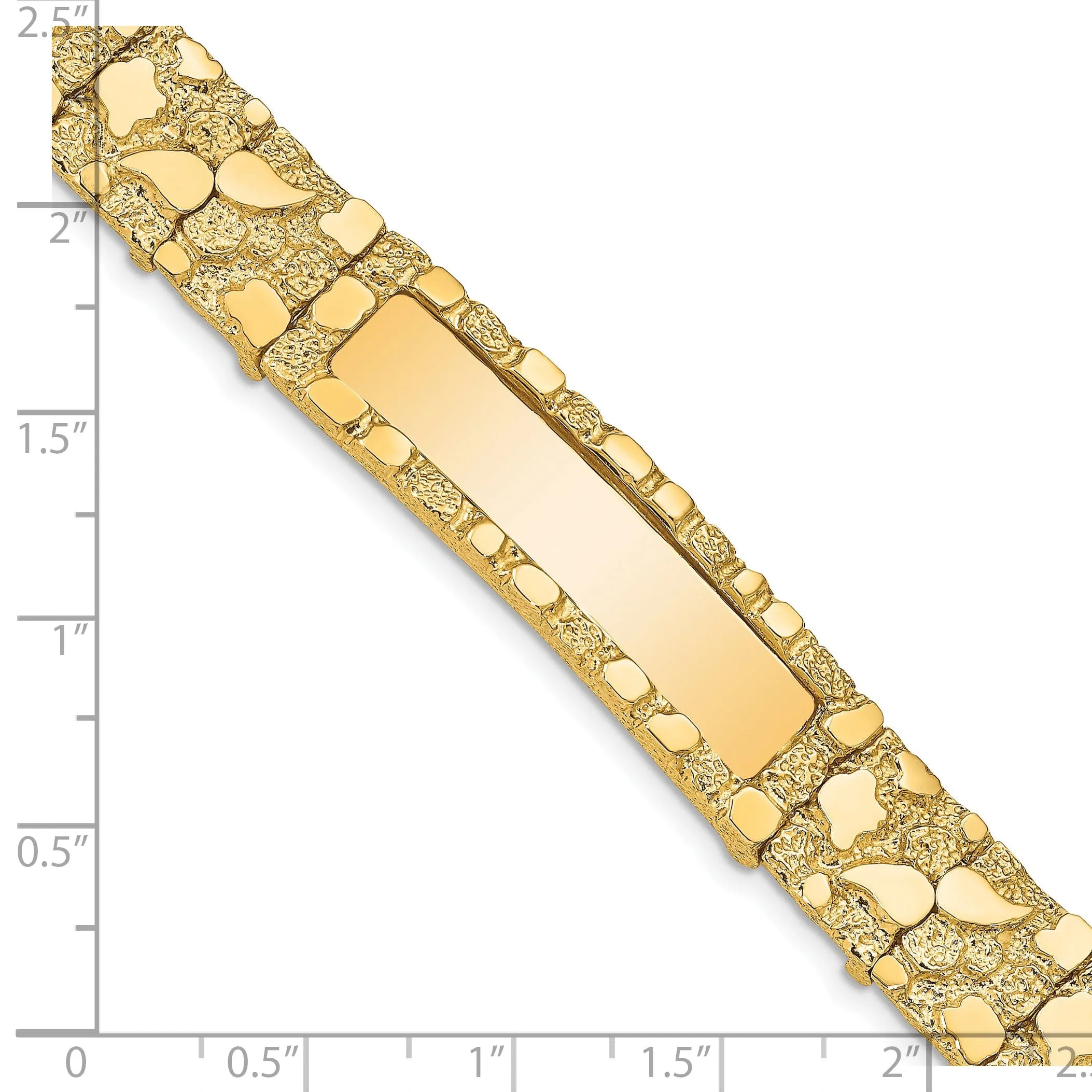 14k Yellow Gold 12 MM Nugget ID Bracelet