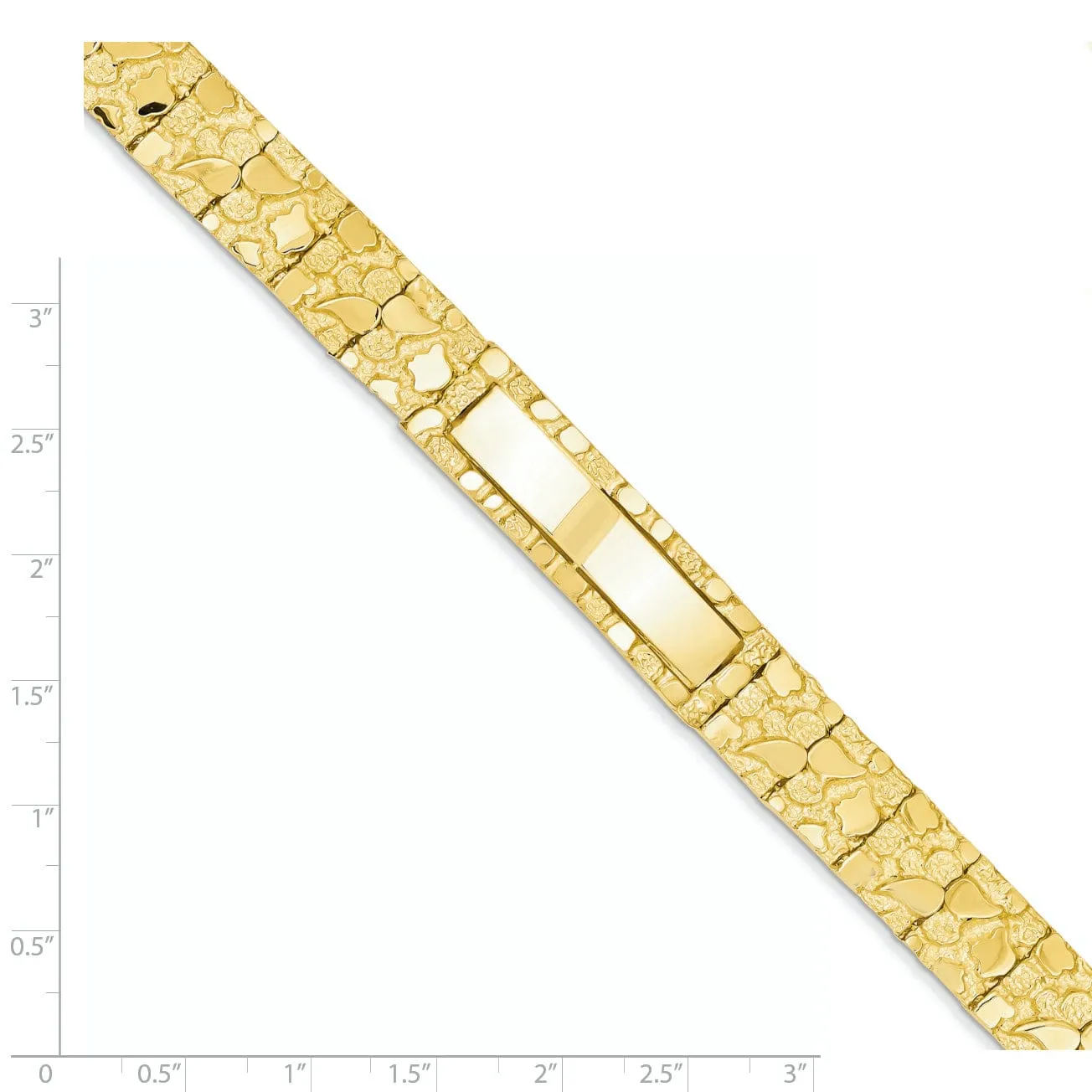 14k Yellow Gold 12 MM Nugget ID Bracelet