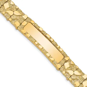 14k Yellow Gold 12 MM Nugget ID Bracelet