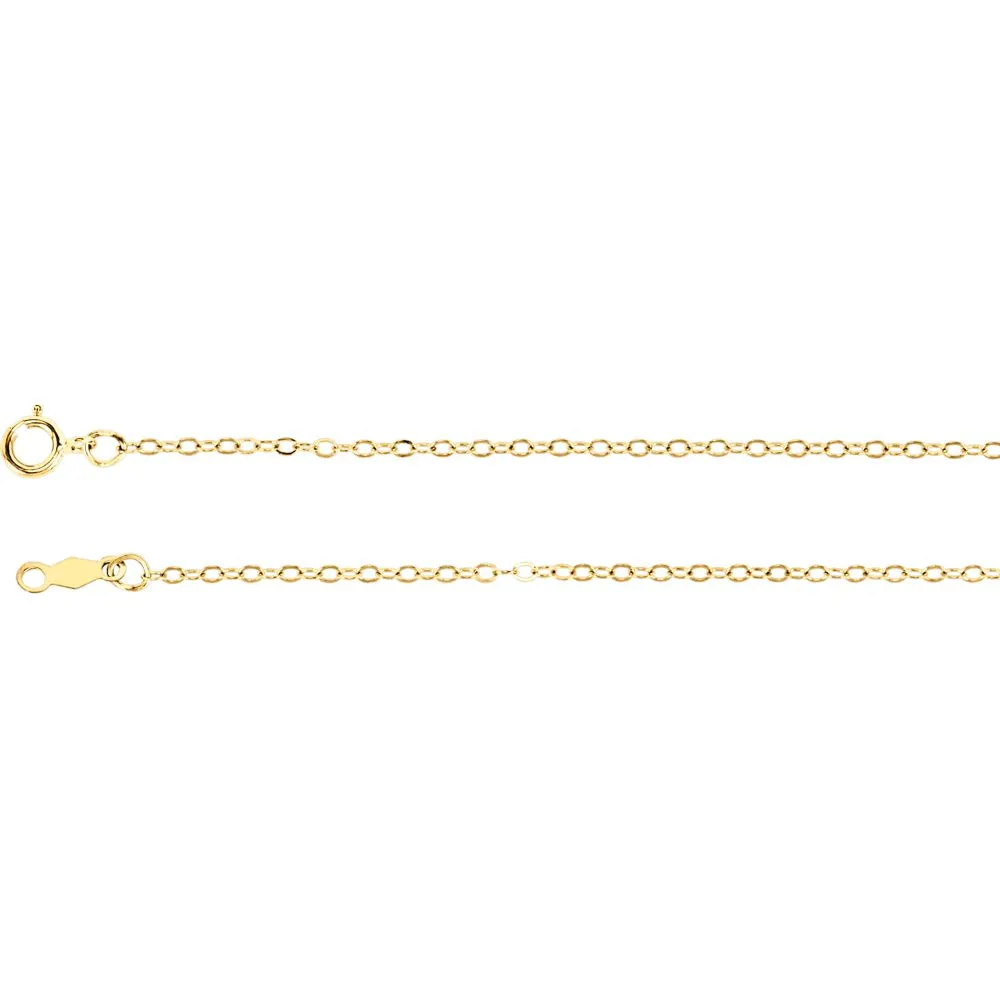 14k Yellow Gold 1.5mm Cable 7" Chain