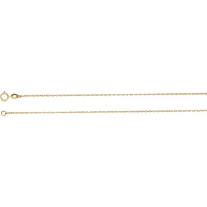 14k Yellow Gold 1mm Solid Rope 7" Chain
