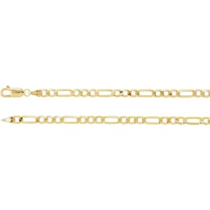 14k Yellow Gold 4mm Figaro 7" Chain