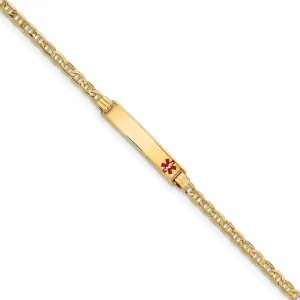 14K Yellow Gold Anchor Link Medical ID Bracelet