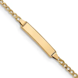 14K Yellow Gold Children Cuban Link ID Bracelet