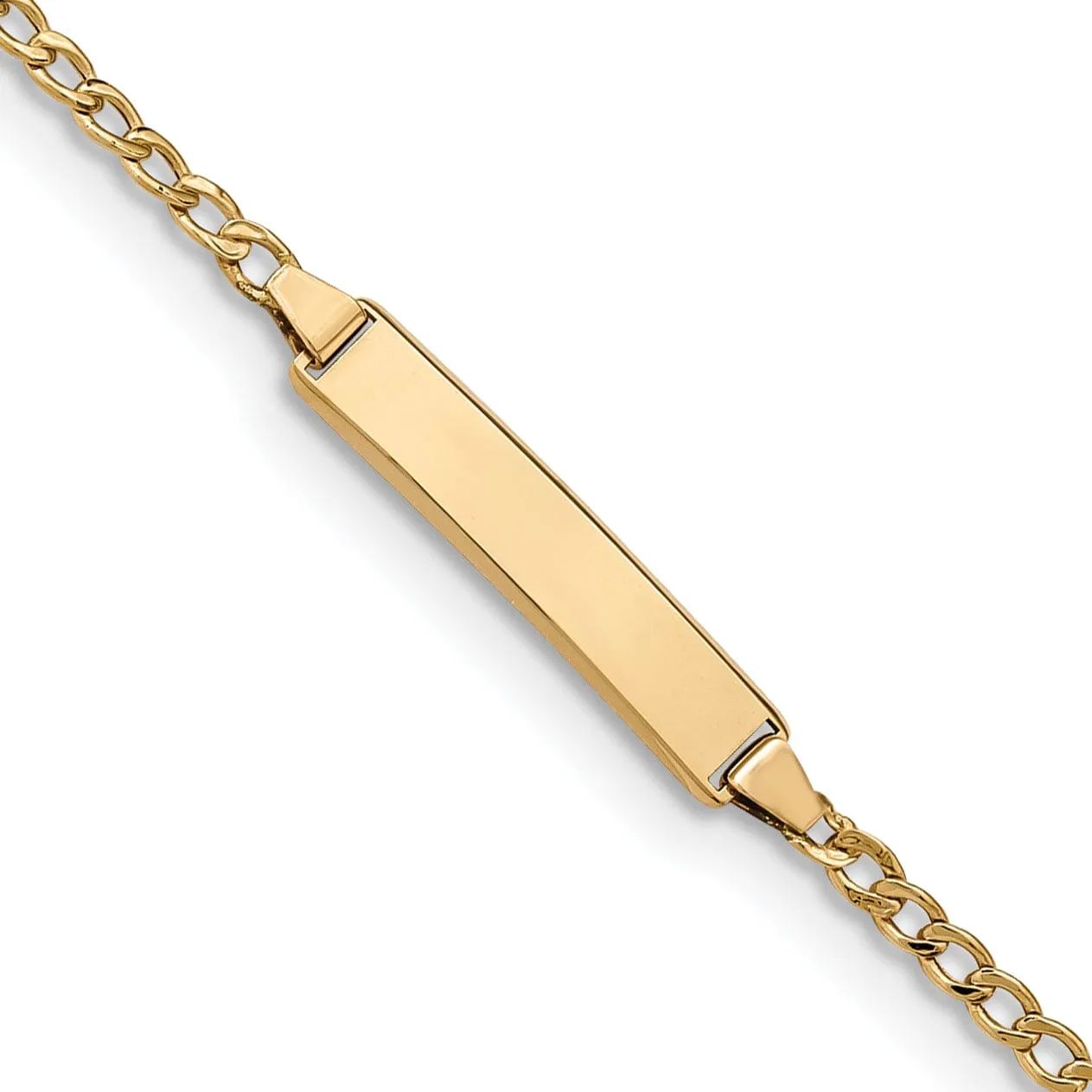 14K Yellow Gold Children Cuban Link ID Bracelet