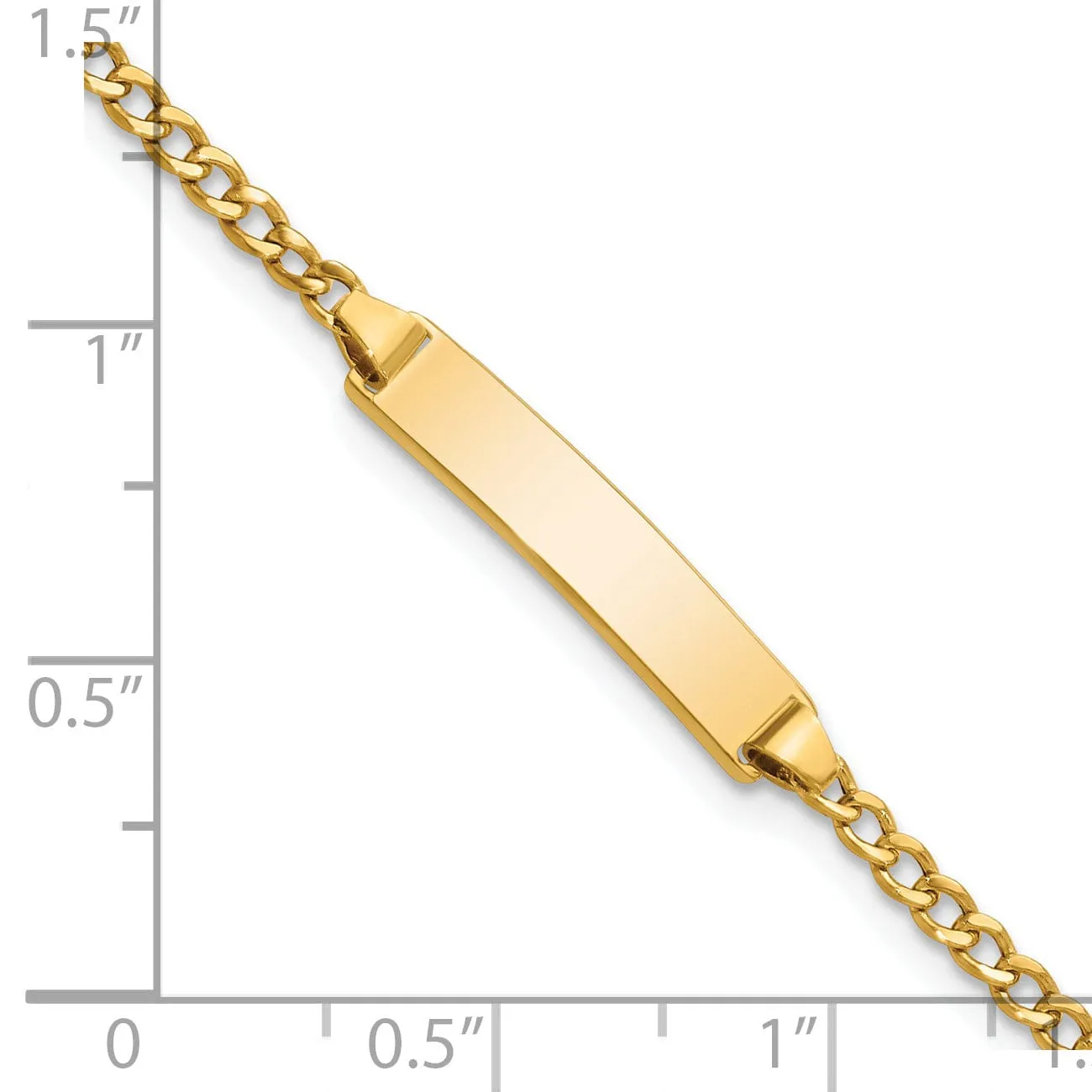 14K Yellow Gold Children Cuban Link ID Bracelet