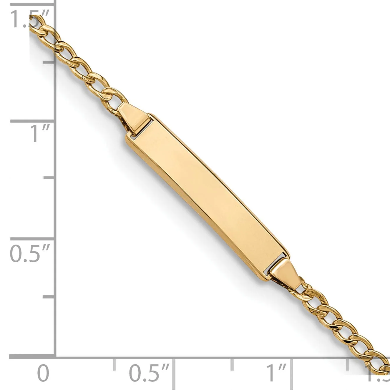 14K Yellow Gold Children Cuban Link ID Bracelet