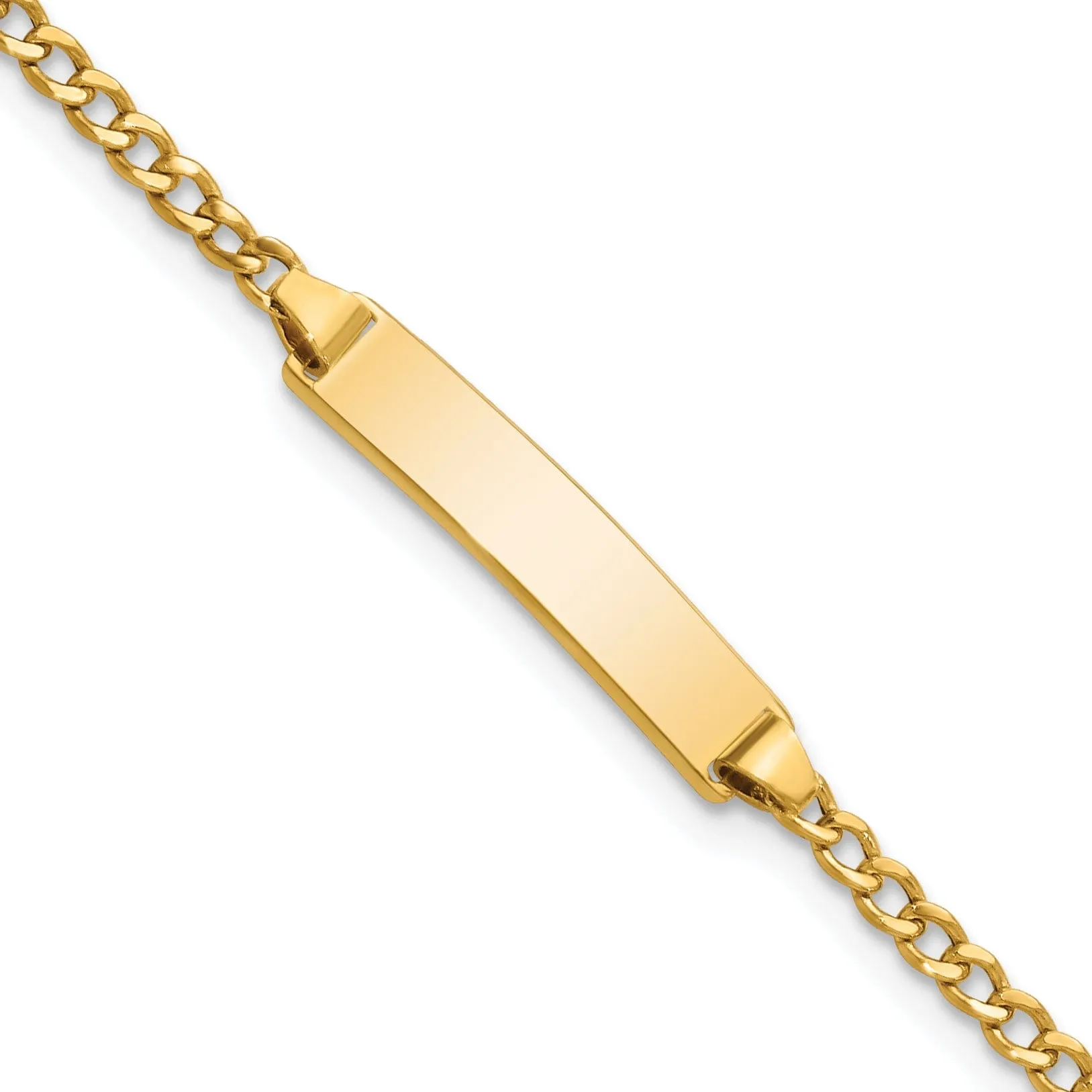 14K Yellow Gold Children Cuban Link ID Bracelet
