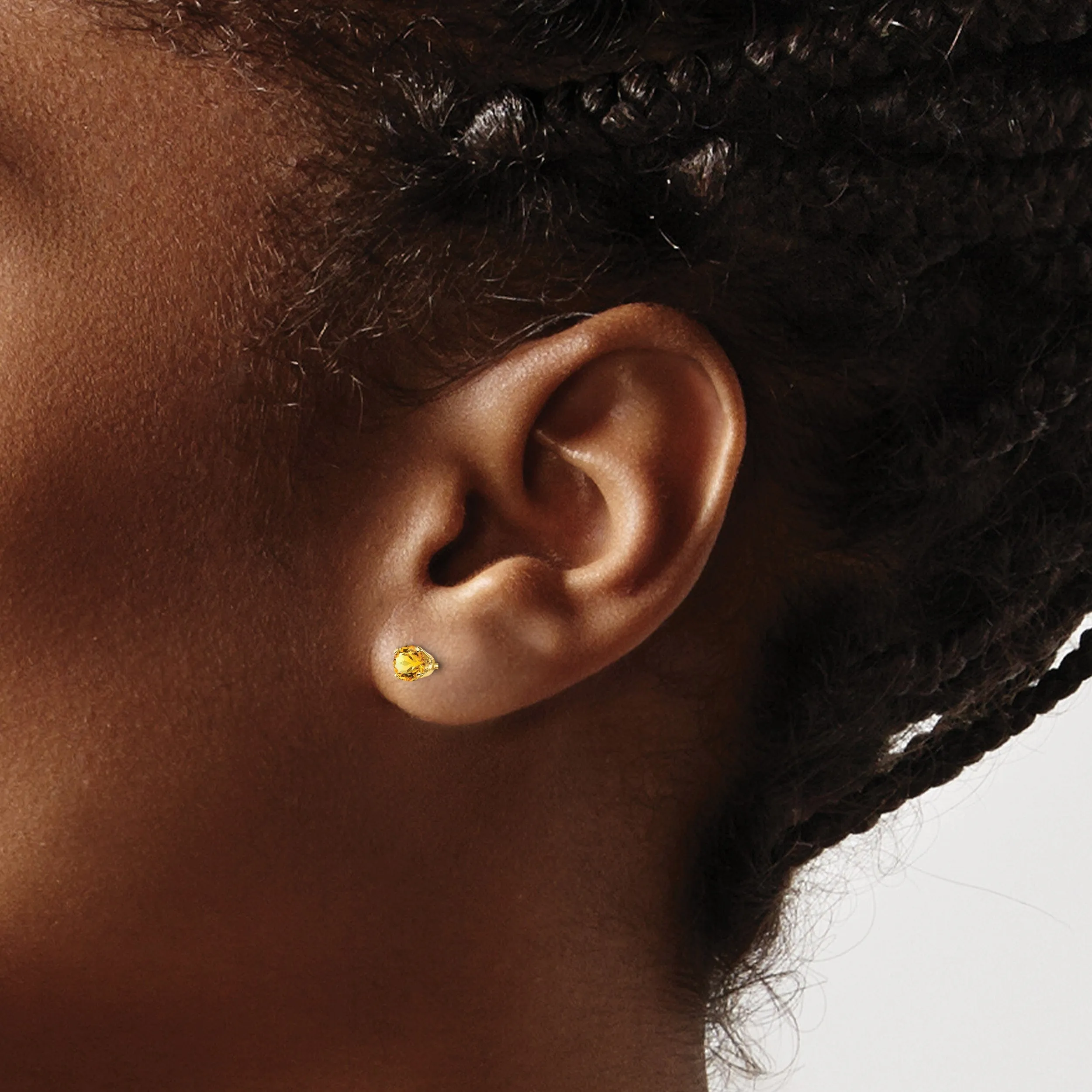 14k Yellow Gold Citrine Birthstone Earrings