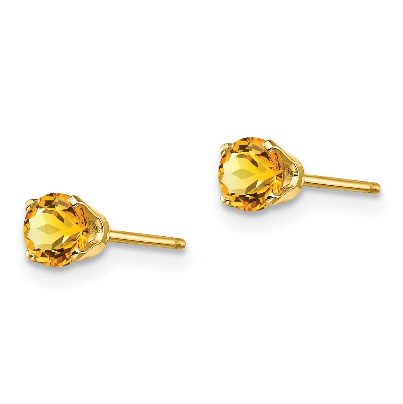 14k Yellow Gold Citrine Birthstone Earrings