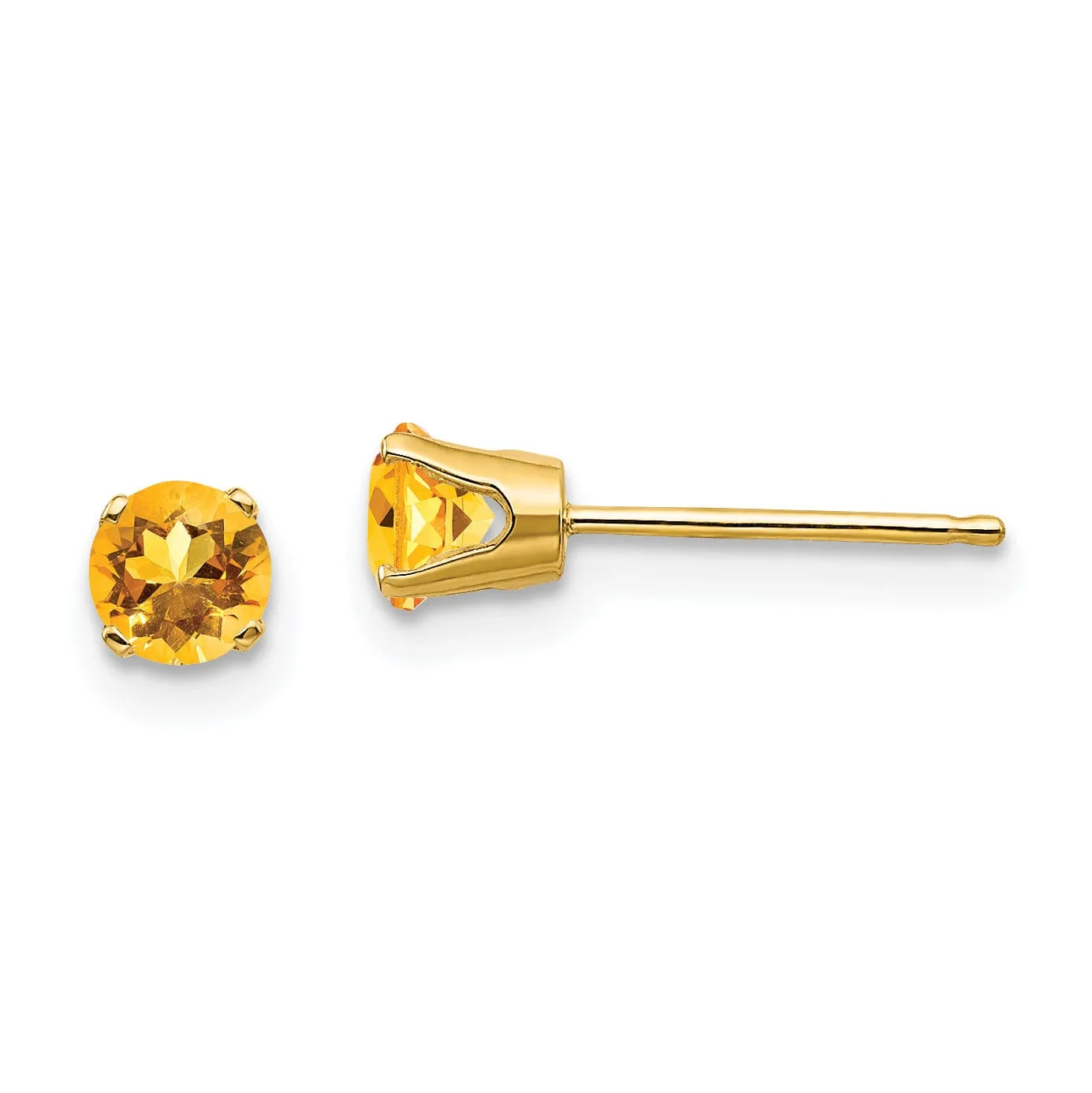 14k Yellow Gold Citrine Birthstone Earrings
