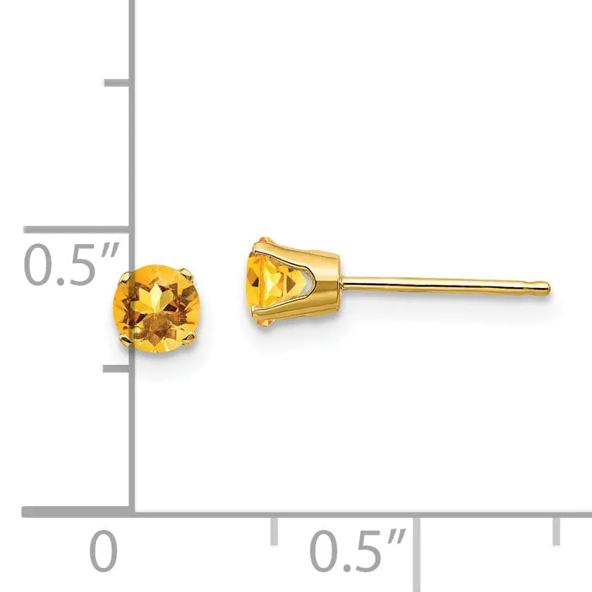 14k Yellow Gold Citrine Birthstone Earrings