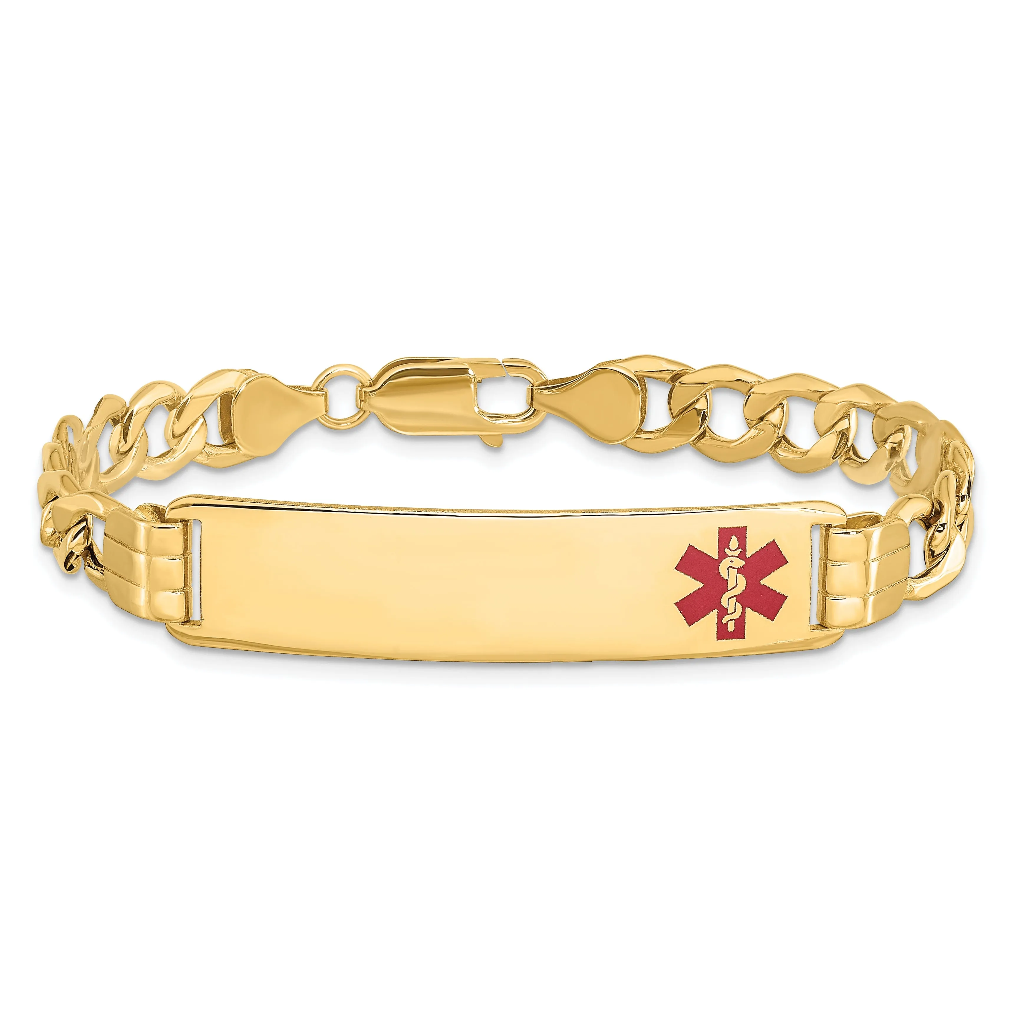 14K Yellow Gold Curb Link Medical ID Bracelet