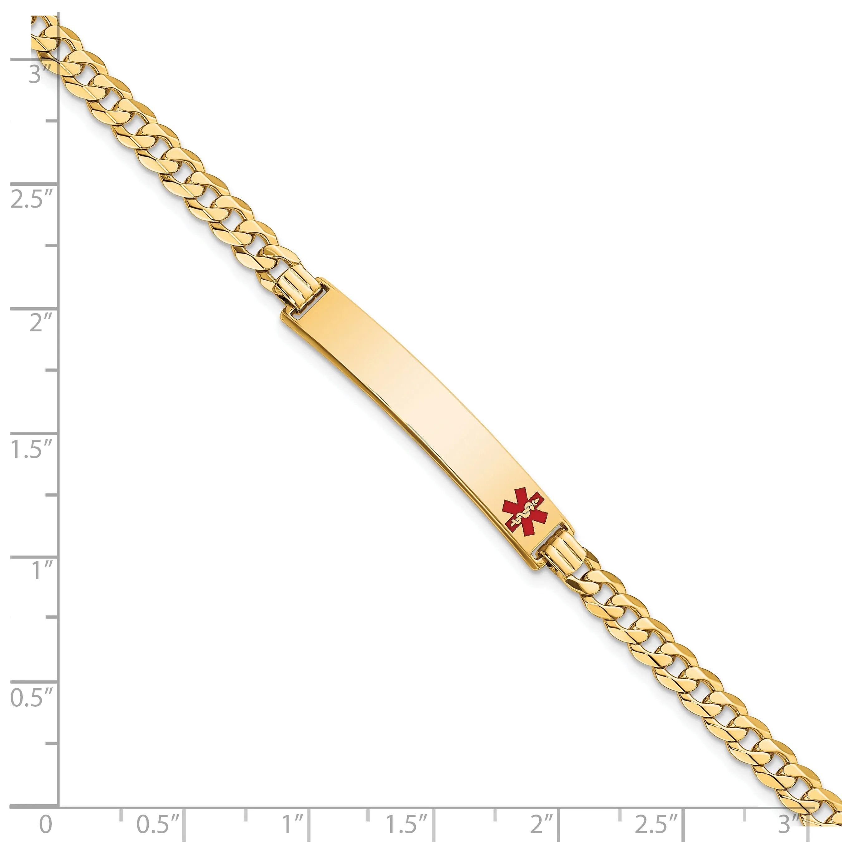 14K Yellow Gold Curb Link Medical ID Bracelet