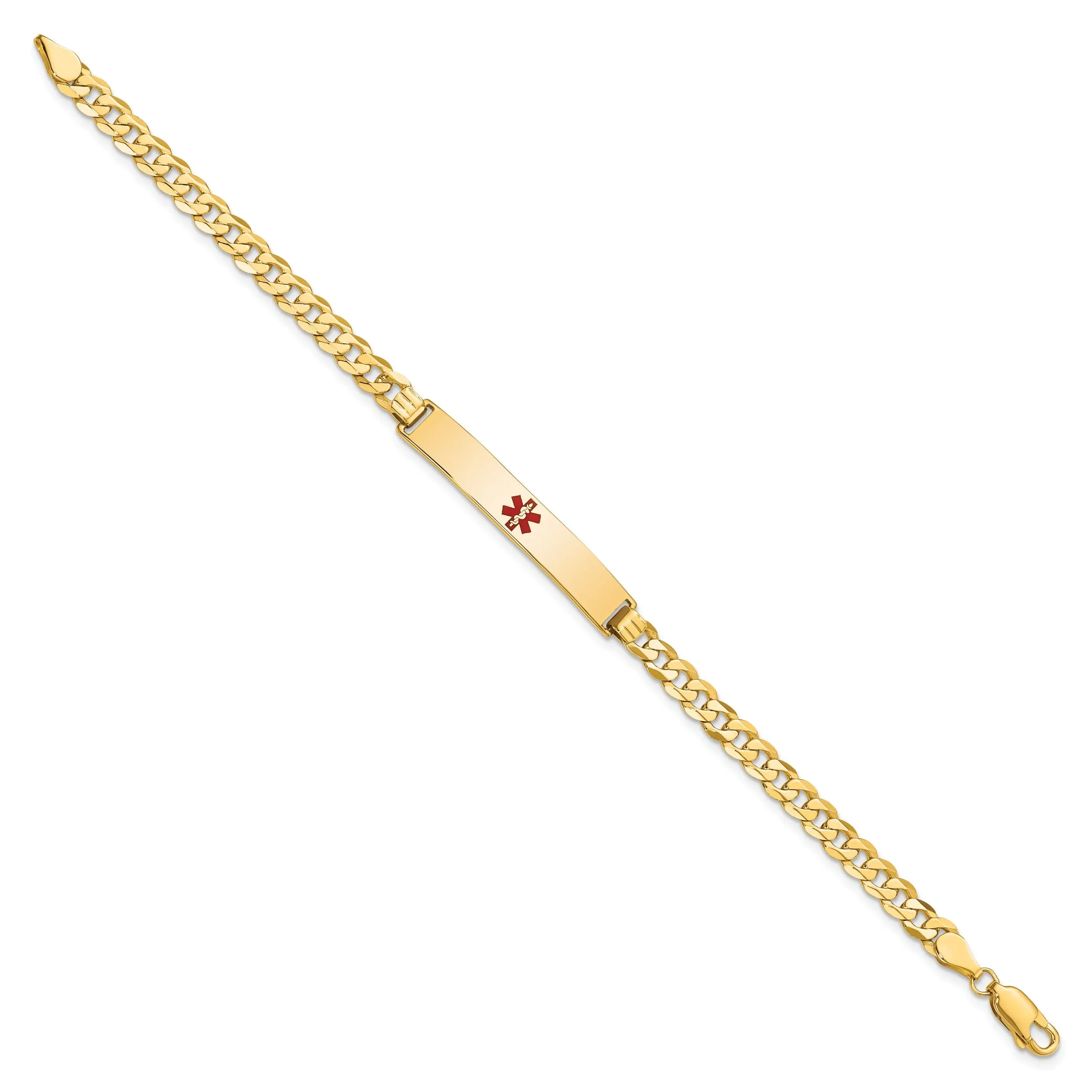14K Yellow Gold Curb Link Medical ID Bracelet