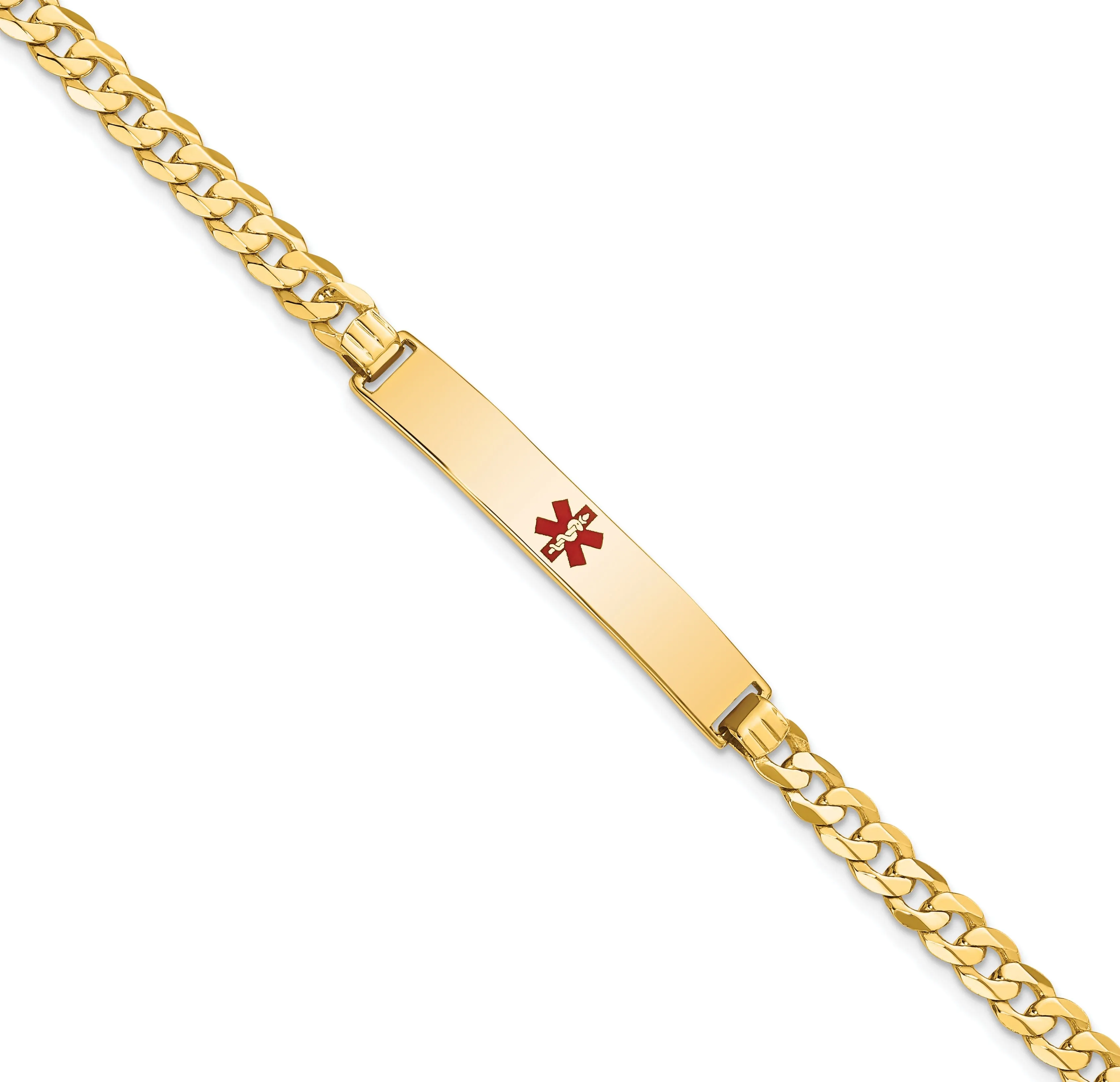 14K Yellow Gold Curb Link Medical ID Bracelet