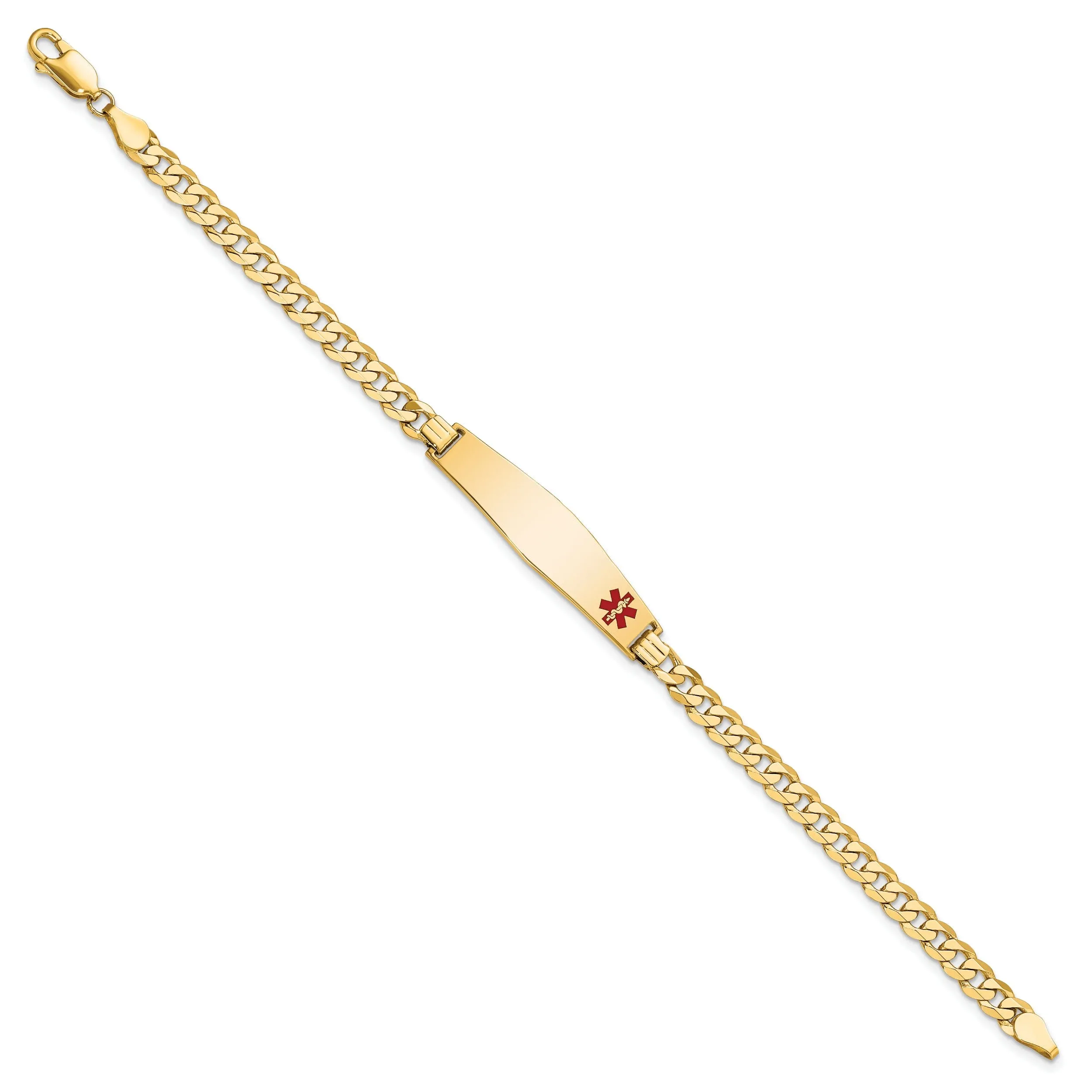 14K Yellow Gold Curb Link Medical ID Bracelet