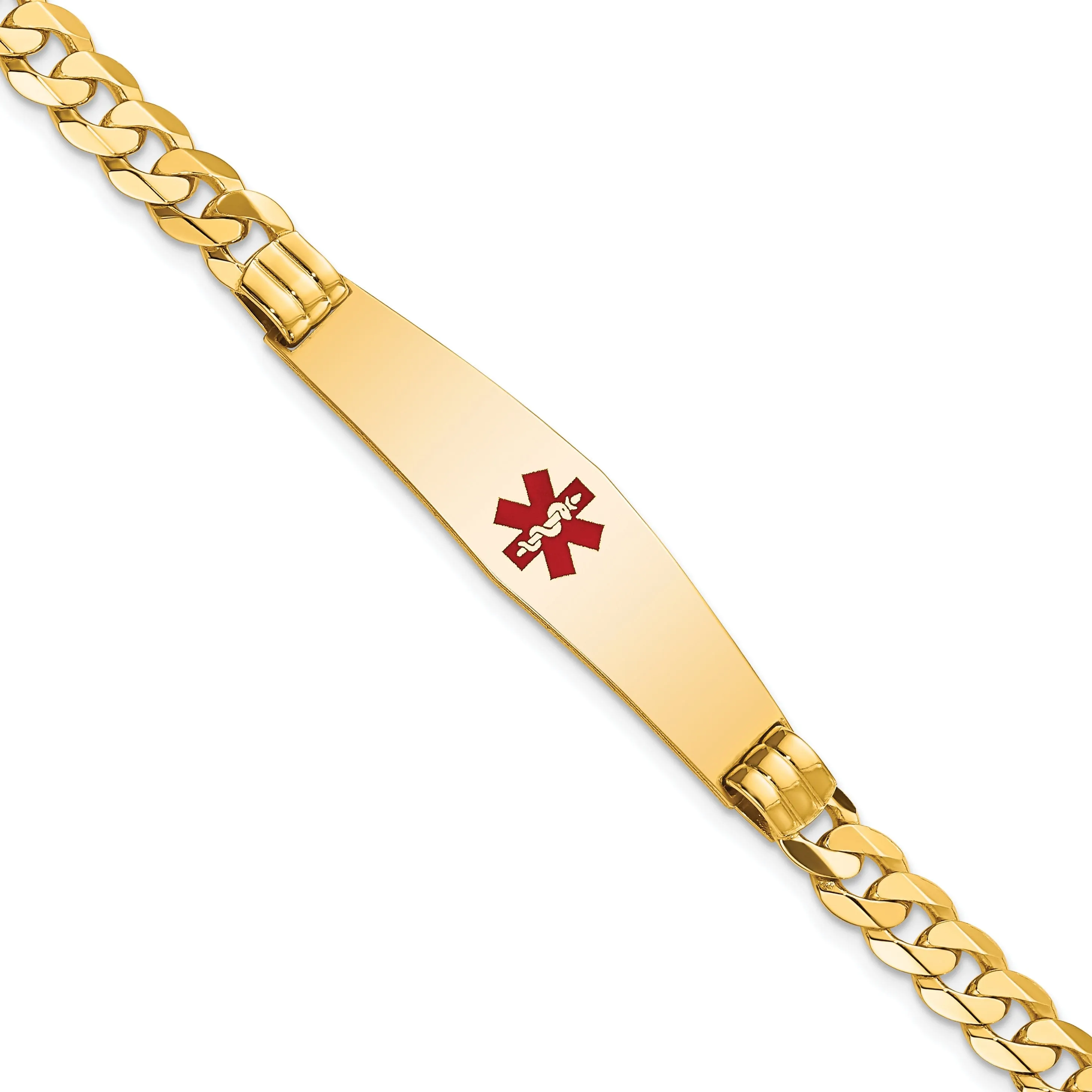 14K Yellow Gold Curb Link Medical ID Bracelet