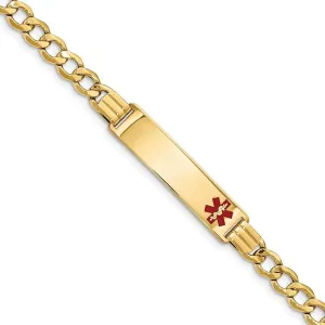 14K Yellow Gold Curb Link Medical ID Bracelet