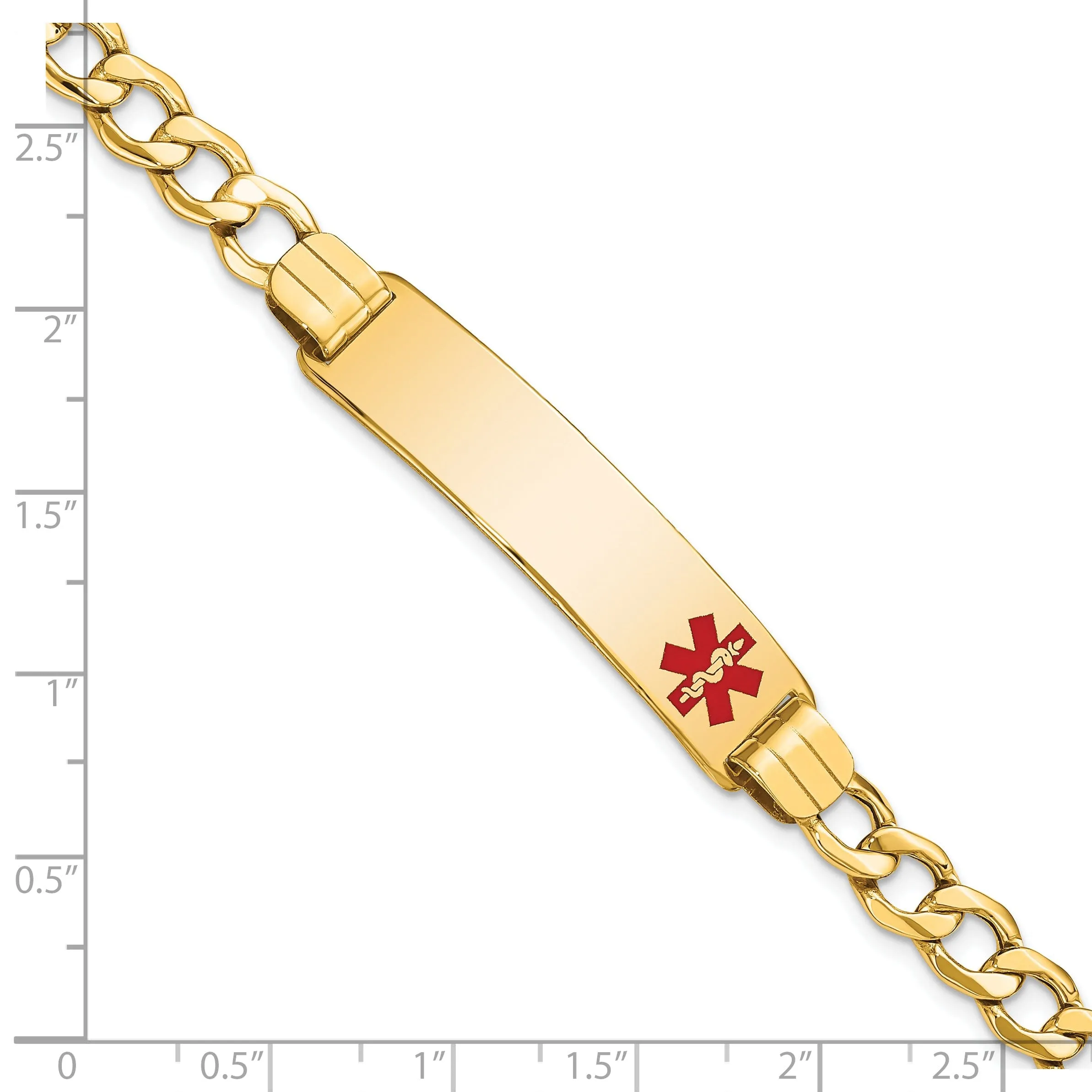14K Yellow Gold Curb Link Medical ID Bracelet