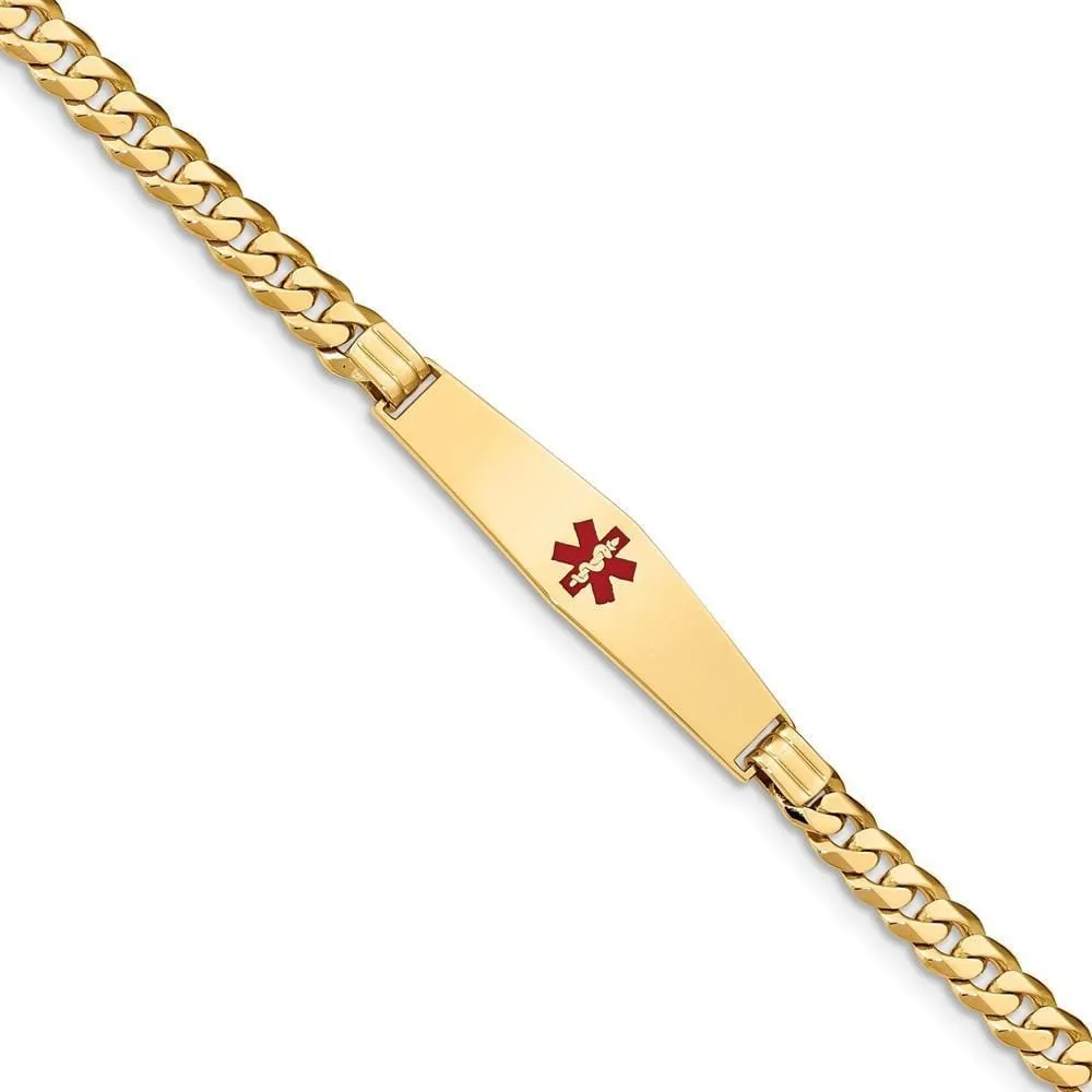 14K Yellow Gold Curb Link Medical ID Bracelet