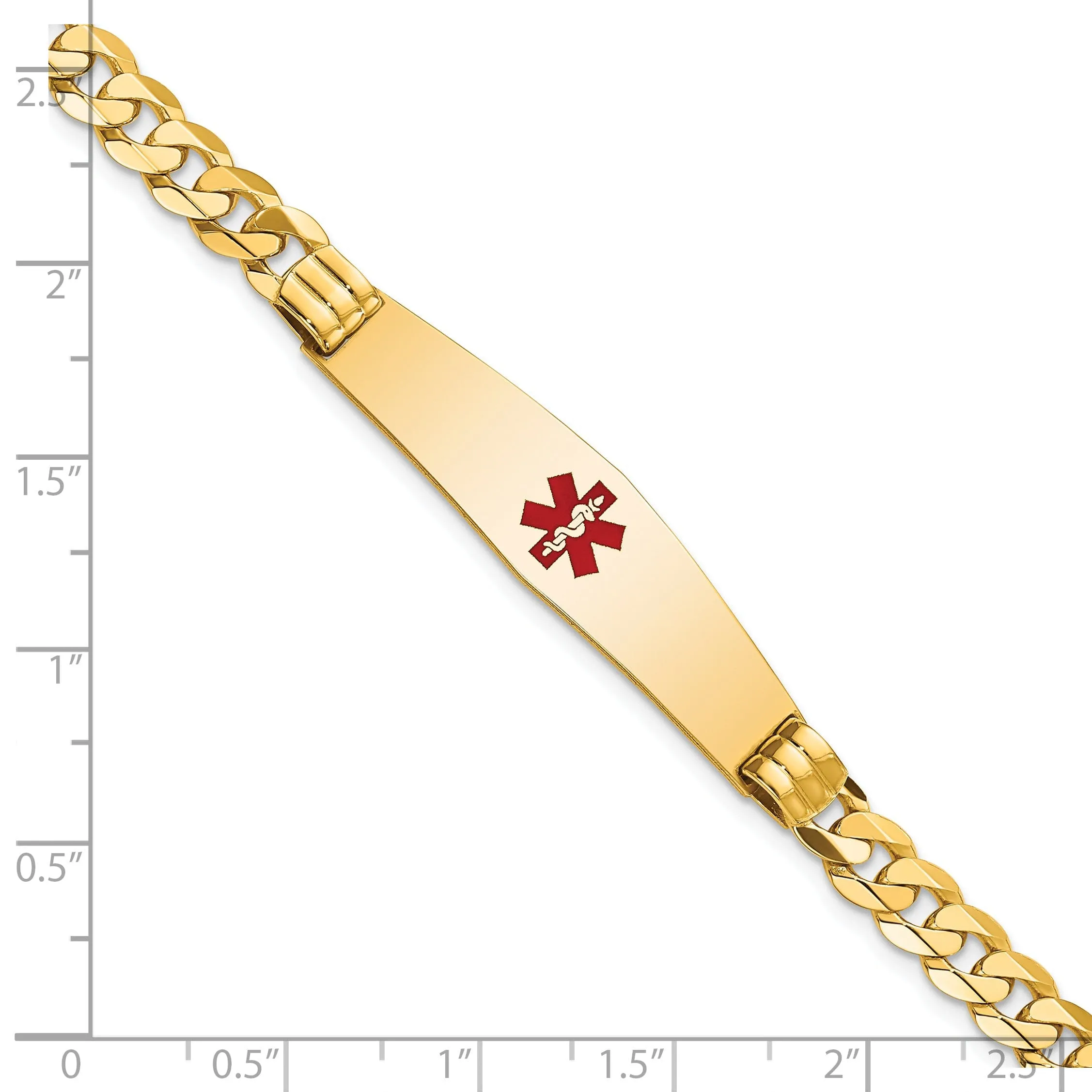14K Yellow Gold Curb Link Medical ID Bracelet