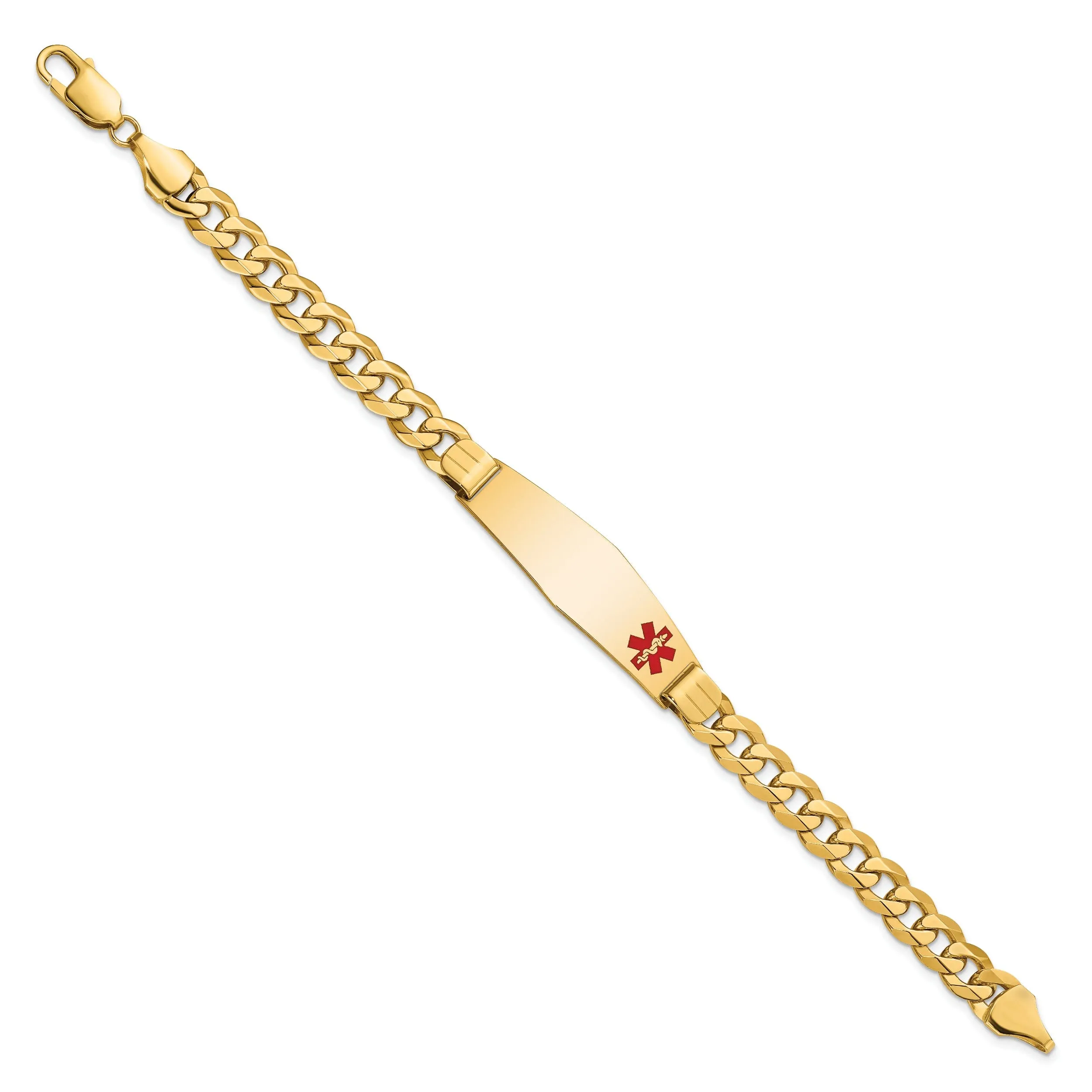 14K Yellow Gold Curb Link Medical ID Bracelet