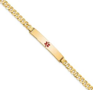 14K Yellow Gold Curb Link Medical ID Bracelet