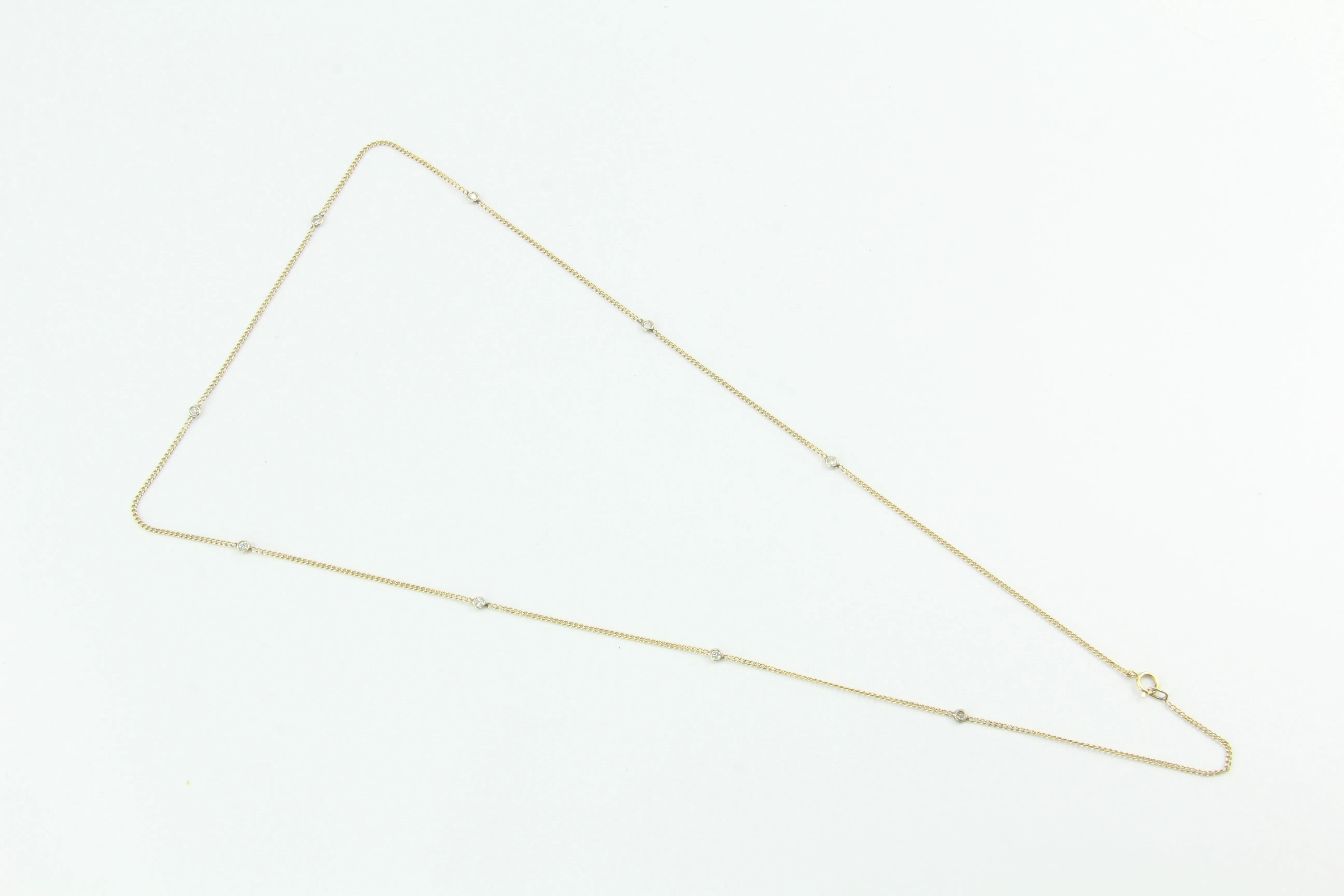 14K Yellow Gold Diamonds by the Yard Chain Necklace 25"