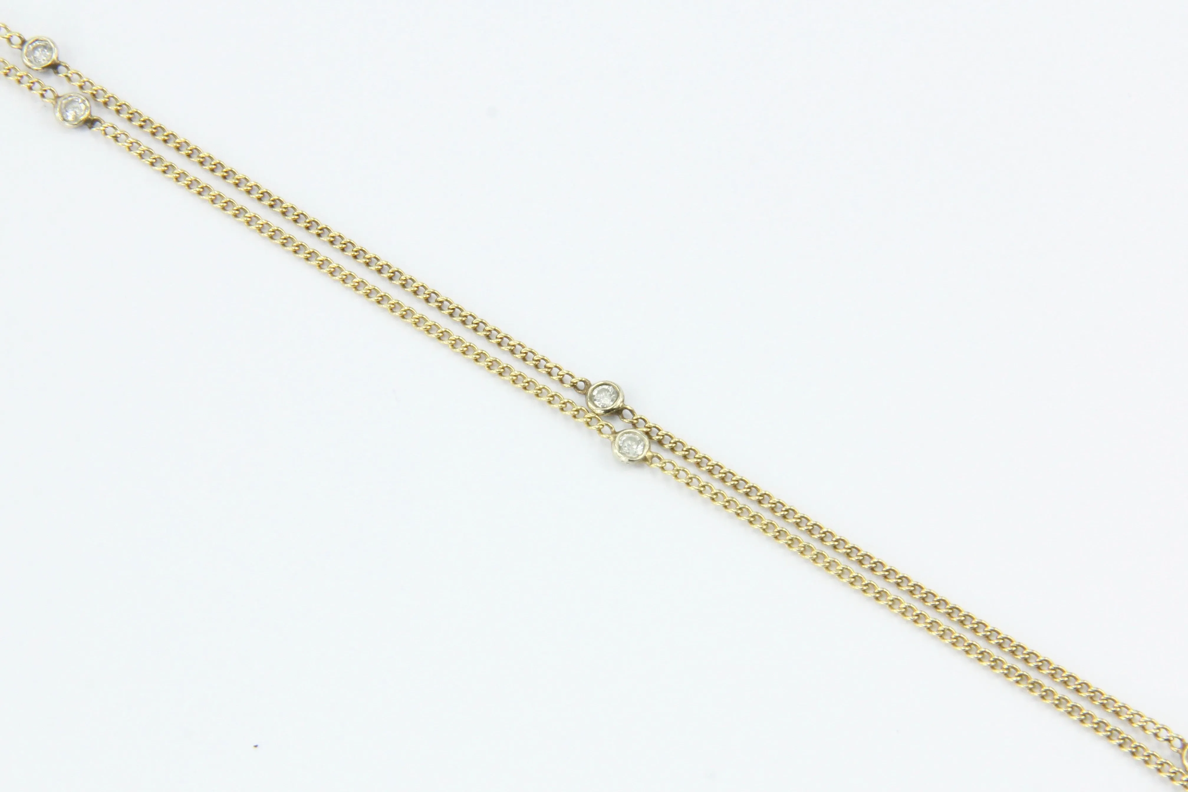 14K Yellow Gold Diamonds by the Yard Chain Necklace 25"
