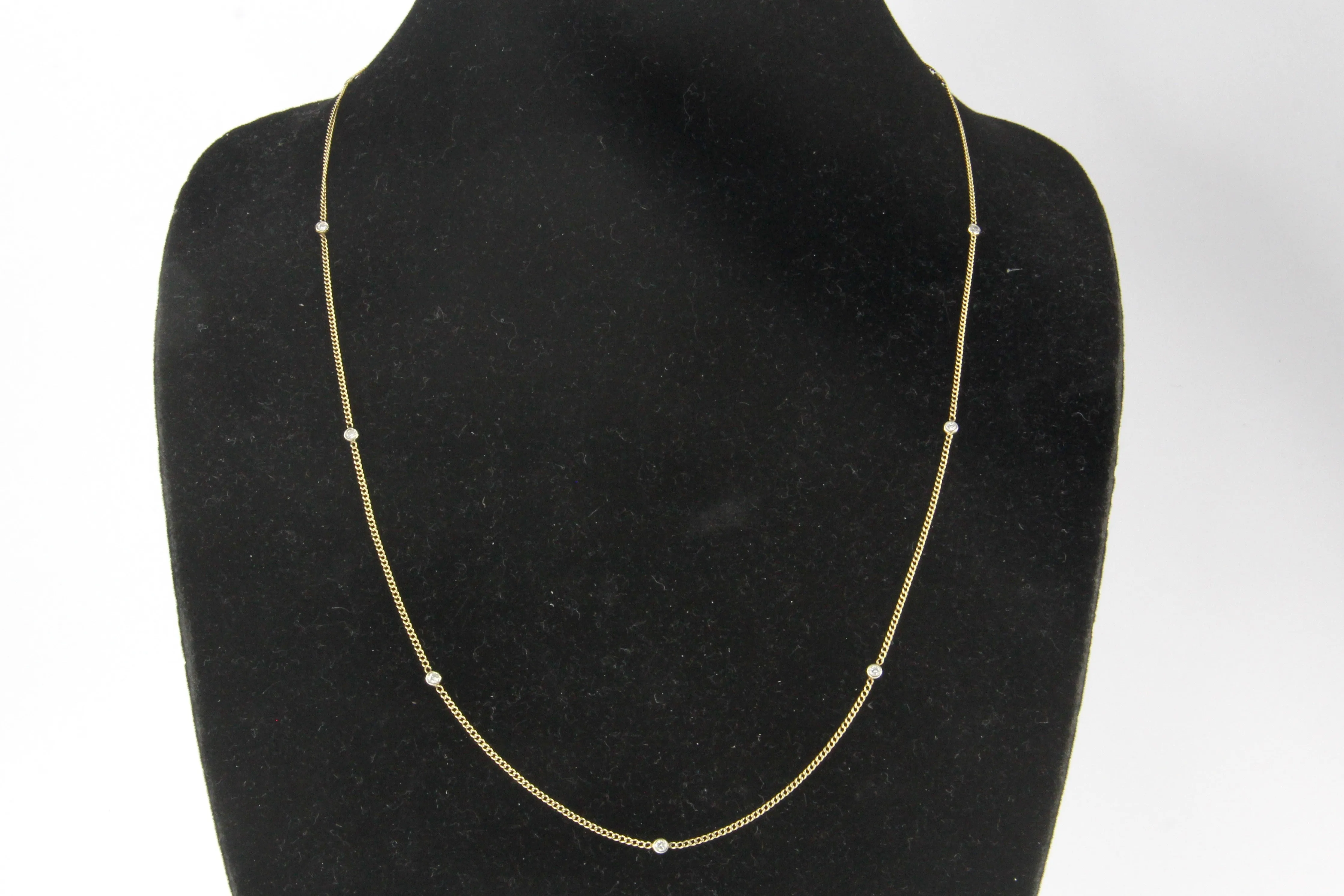 14K Yellow Gold Diamonds by the Yard Chain Necklace 25"