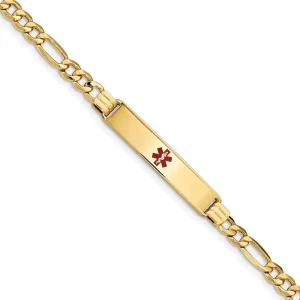 14K Yellow Gold Figaro Link Medical ID Bracelet