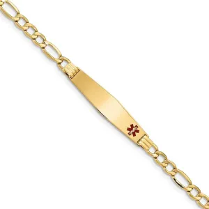 14K Yellow Gold Figaro Link Medical ID Bracelet