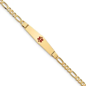 14K Yellow Gold Figaro Link Medical ID Bracelet