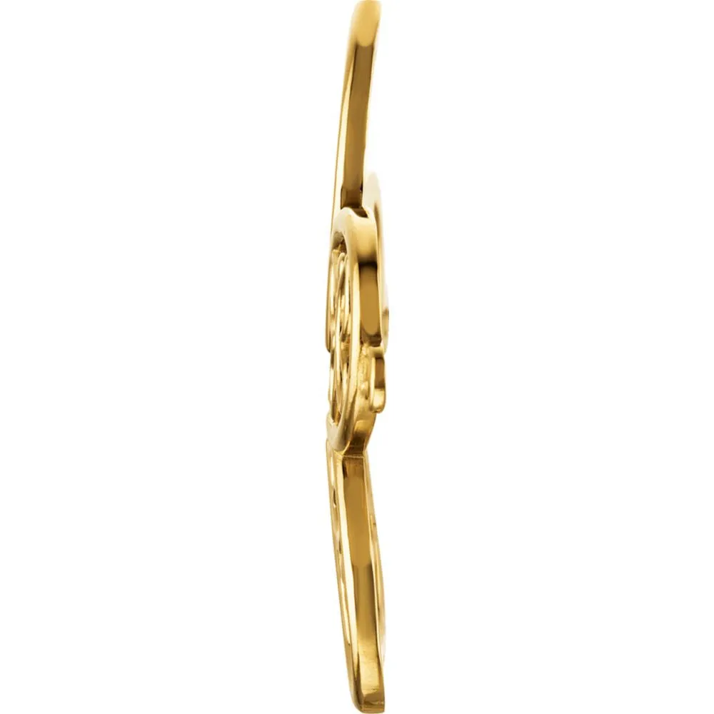 14k Yellow Gold Flower & Butterfly Center