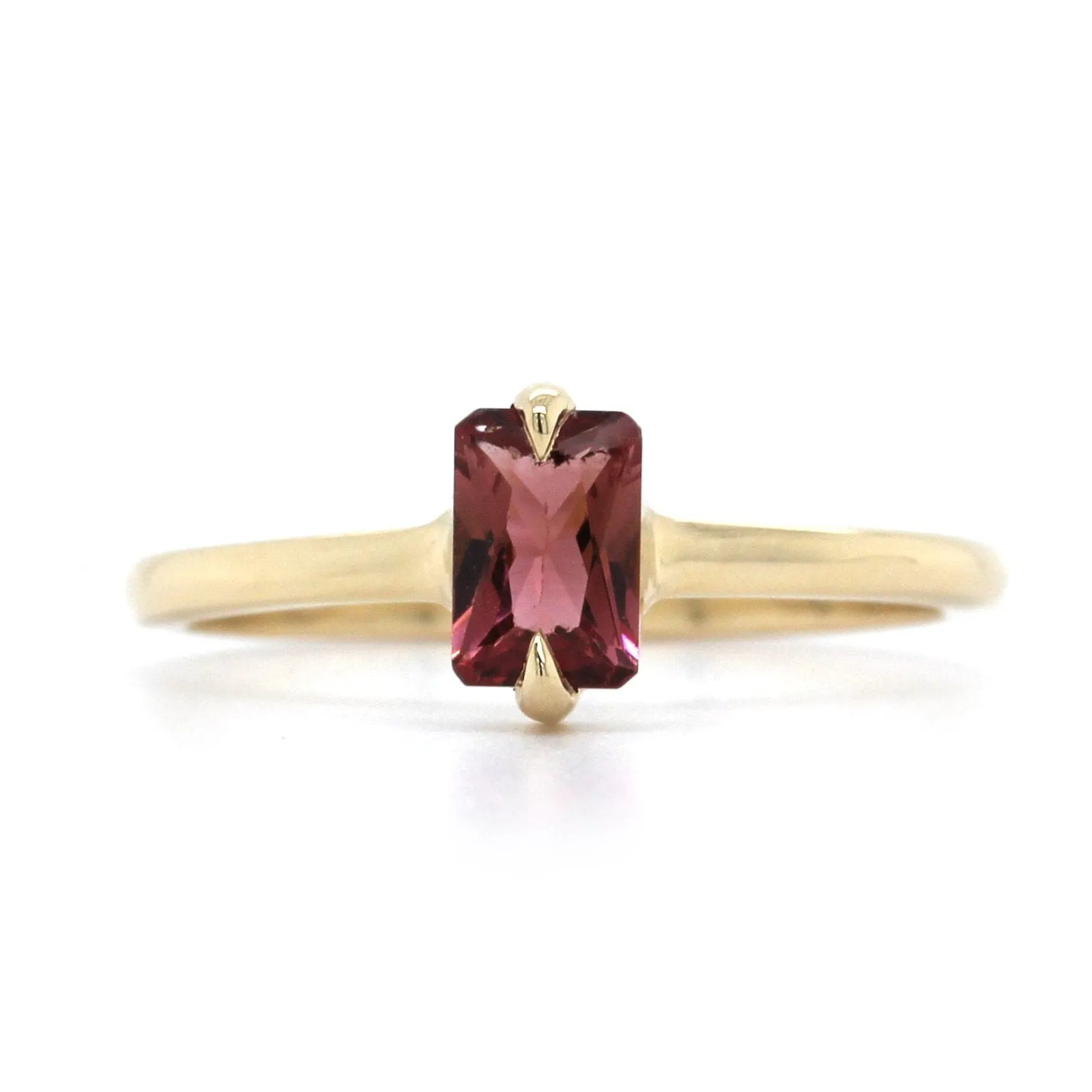 14K Yellow Gold Pink Tourmaline Ring